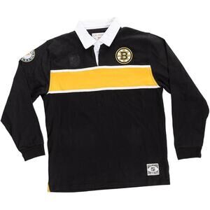 Calhoun NHL Boston Bruins Rugby Shirt Men’s Cotton Long Sleeve, Size M, NWT